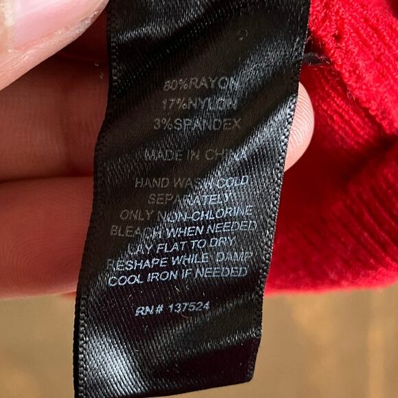 Express Womens Sweater Red Cardigan Diamond Button Front Long Sleeve Stretch XL - Picture 7 of 12